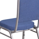 English Elm Commercial Grade Series Crown Back Stacking Banquet Chair in Fabric - Silver Frame