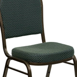 English Elm Commercial Grade Series Dome Back Stacking Banquet Chair in Patterned Fabric - Gold Vein Frame