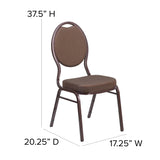 English Elm Commercial Grade Series Teardrop Back Stacking Banquet Chair in Patterned Fabric - Copper Vein Frame