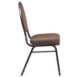 English Elm Commercial Grade Series Teardrop Back Stacking Banquet Chair in Patterned Fabric - Copper Vein Frame