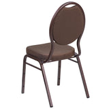 English Elm Commercial Grade Series Teardrop Back Stacking Banquet Chair in Patterned Fabric - Copper Vein Frame