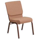 English Elm Commercial Grade Series 18.5''W Stacking Church Chair in Caramel Fabric - Copper Vein Frame