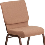 English Elm Commercial Grade Series 18.5''W Stacking Church Chair in Caramel Fabric - Copper Vein Frame