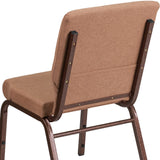 English Elm Commercial Grade Series 18.5''W Stacking Church Chair in Caramel Fabric - Copper Vein Frame