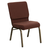 English Elm Commercial Grade Series 18.5''W Stacking Church Chair in Fabric - Gold Vein Frame