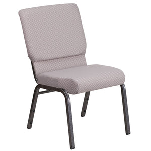 English Elm Commercial Grade Series 18.5''W Stacking Church Chair in Dot Fabric - Silver Vein Frame