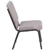 English Elm Commercial Grade Series 18.5''W Stacking Church Chair in Dot Fabric - Silver Vein Frame