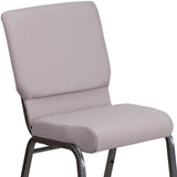 English Elm Commercial Grade Series 18.5''W Stacking Church Chair in Dot Fabric - Silver Vein Frame