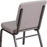 English Elm Commercial Grade Series 18.5''W Stacking Church Chair in Dot Fabric - Silver Vein Frame