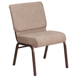 English Elm Commercial Grade Series 21''W Stacking Church Chair in Fabric - Copper Vein Frame