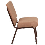 English Elm Commercial Grade Series 21''W Stacking Church Chair in Caramel Fabric - Copper Vein Frame