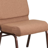 English Elm Commercial Grade Series 21''W Stacking Church Chair in Caramel Fabric - Copper Vein Frame