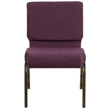 English Elm Commercial Grade Series 21''W Stacking Church Chair in Plum Fabric - Gold Vein Frame