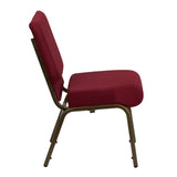 English Elm Commercial Grade Series 21''W Stacking Church Chair in Fabric - Gold Vein Frame