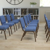 English Elm Commercial Grade Series 21''W Stacking Church Chair in Fabric - Gold Vein Frame