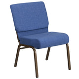 English Elm Commercial Grade Series 21''W Stacking Church Chair in Fabric - Gold Vein Frame