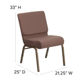 English Elm Commercial Grade Series 21''W Stacking Church Chair in Dot Fabric - Gold Vein Frame