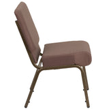 English Elm Commercial Grade Series 21''W Stacking Church Chair in Dot Fabric - Gold Vein Frame