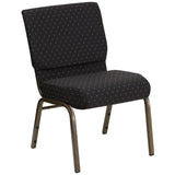 English Elm Commercial Grade Series 21''W Stacking Church Chair in Dot Patterned Fabric - Gold Vein Frame