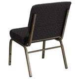 English Elm Commercial Grade Series 21''W Stacking Church Chair in Dot Patterned Fabric - Gold Vein Frame