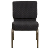 English Elm Commercial Grade Series 21''W Stacking Church Chair in Dot Patterned Fabric - Gold Vein Frame