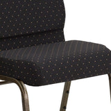 English Elm Commercial Grade Series 21''W Stacking Church Chair in Dot Patterned Fabric - Gold Vein Frame