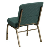 English Elm Commercial Grade Series 21''W Stacking Church Chair in Hunter Dot Patterned Fabric - Gold Vein Frame