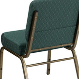 English Elm Commercial Grade Series 21''W Stacking Church Chair in Hunter Dot Patterned Fabric - Gold Vein Frame