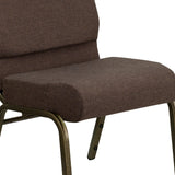 English Elm Commercial Grade Series 21''W Stacking Church Chair in Fabric - Gold Vein Frame