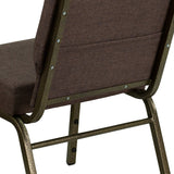 English Elm Commercial Grade Series 21''W Stacking Church Chair in Fabric - Gold Vein Frame