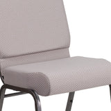 English Elm Commercial Grade Series 21''W Church Chair in Dot Fabric - Silver Vein Frame