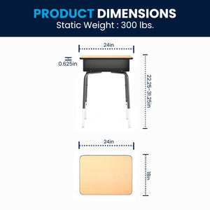 English Elm Commercial Grade Student Desk with Open Front Metal Book Box -