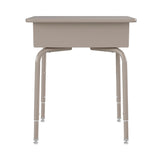 English Elm Commercial Grade Student Desk with Open Front Metal Book Box - Granite/Silver