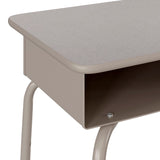 English Elm Commercial Grade Student Desk with Open Front Metal Book Box - Granite/Silver