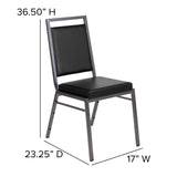 English Elm Commercial Grade Series Square Back Stacking Banquet Chair in Vinyl with Silvervein Frame