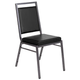 English Elm Commercial Grade Series Square Back Stacking Banquet Chair in Vinyl with Silvervein Frame