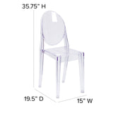 English Elm Commercial Grade Ghost Side Chair in Transparent Crystal