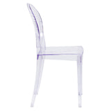 English Elm Commercial Grade Ghost Side Chair in Transparent Crystal