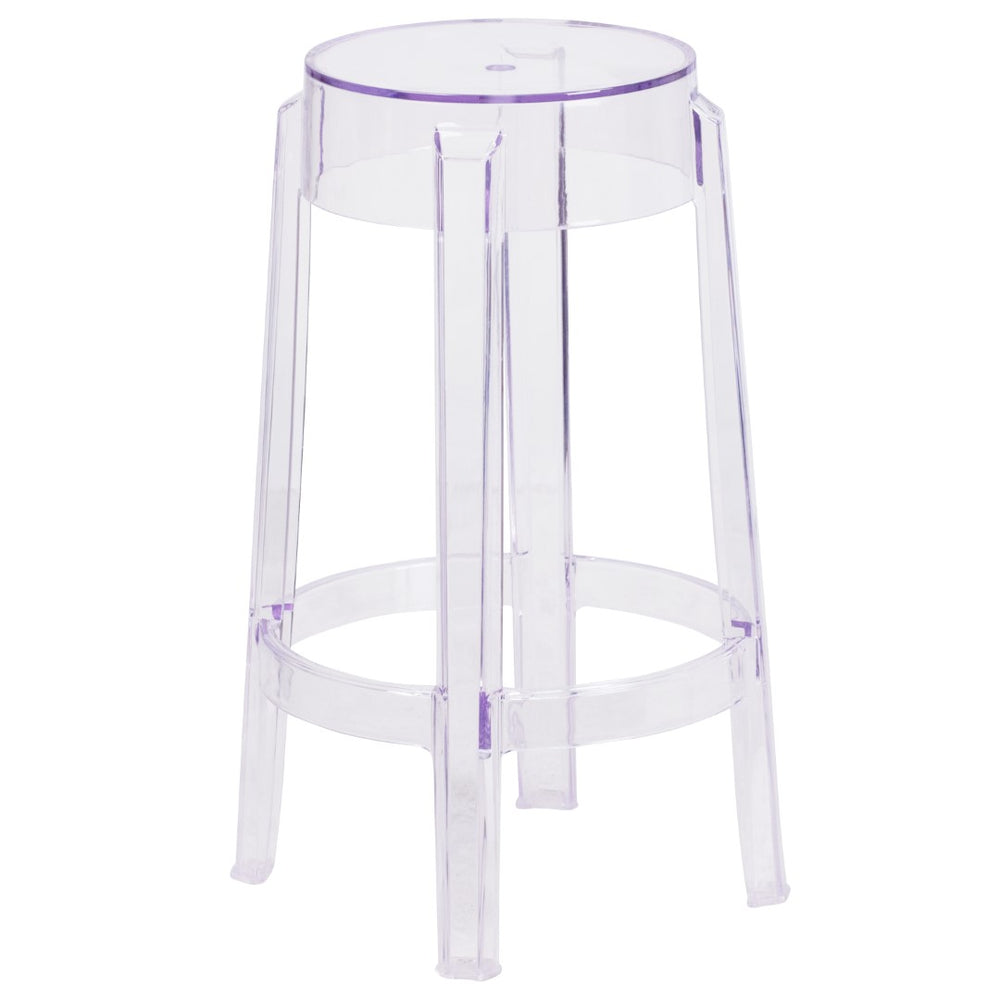 English Elm Commercial Grade 25.75'' High Transparent Counter Height Stool