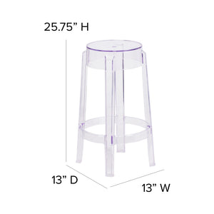 English Elm Commercial Grade 25.75'' High Transparent Counter Height Stool