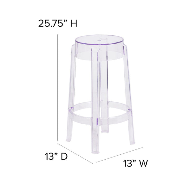 English Elm Commercial Grade 25.75'' High Transparent Counter Height Stool