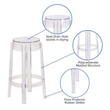 English Elm Commercial Grade 25.75'' High Transparent Counter Height Stool