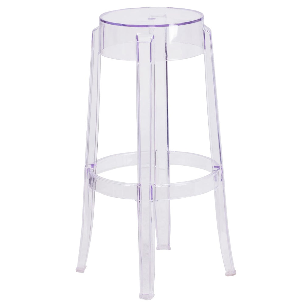 English Elm Commercial Grade 29.75'' High Transparent Barstool