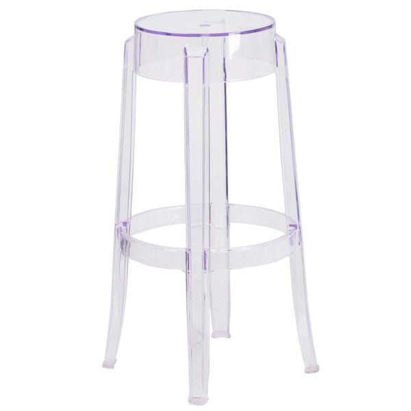 English Elm Commercial Grade 29.75'' High Transparent Barstool