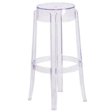 English Elm Commercial Grade 29.75'' High Transparent Barstool