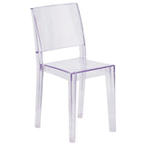 English Elm Commercial Grade Series Transparent Stacking Side Chair