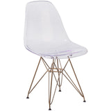 English Elm Commercial Grade Elon Series Ghost Chair with Gold Metal Base