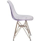 English Elm Commercial Grade Elon Series Ghost Chair with Gold Metal Base