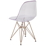 English Elm Commercial Grade Elon Series Ghost Chair with Gold Metal Base