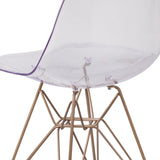 English Elm Commercial Grade Elon Series Ghost Chair with Gold Metal Base